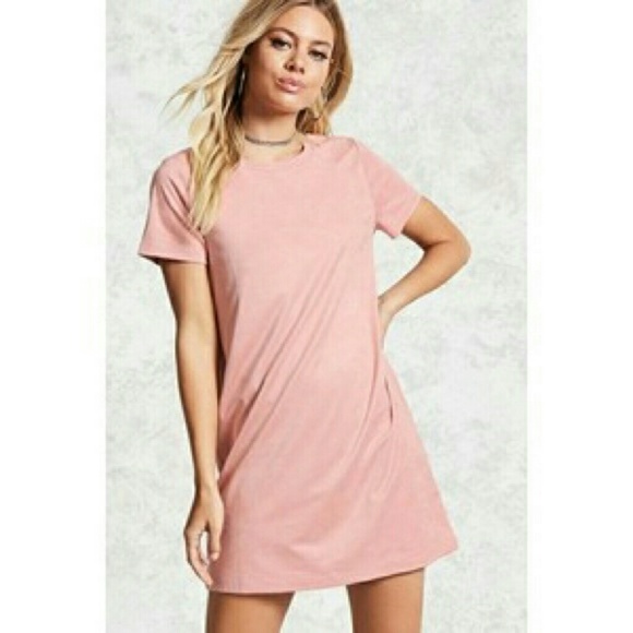 Forever 21 Dresses & Skirts - Faux suede T-shirt dress